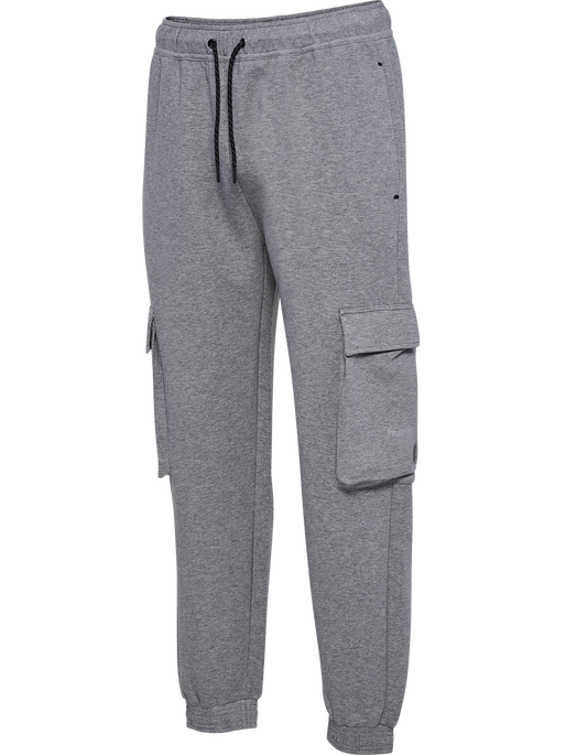 hmlTECH FLEECE LOOSE CARGO PANTS, GREY MELANGE hmlTECH FLEECE LOOSE CARGO PANTS, GREY MELANGE, packshot