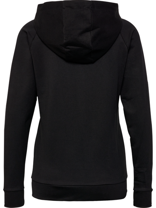 HMLGO COTTON LOGO HOODIE WOMAN, BLACK HMLGO COTTON LOGO HOODIE WOMAN, BLACK, packshot