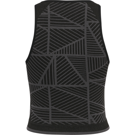 hmlMT ENERGY SEAMLESS CROP TOP, BLACK/ASPHALT MELANGE, packshot