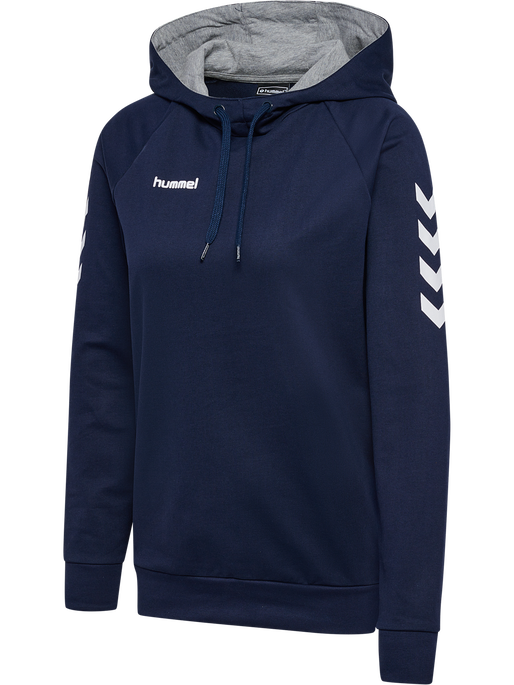HMLGO COTTON HOODIE WOMAN, MARINE HMLGO COTTON HOODIE WOMAN, MARINE, packshot