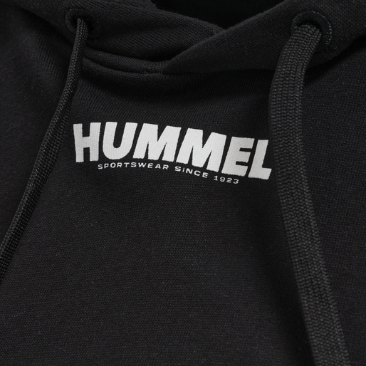 hmlLEGACY WOMAN CROPPED HOODIE, BLACK hmlLEGACY WOMAN CROPPED HOODIE, BLACK, packshot