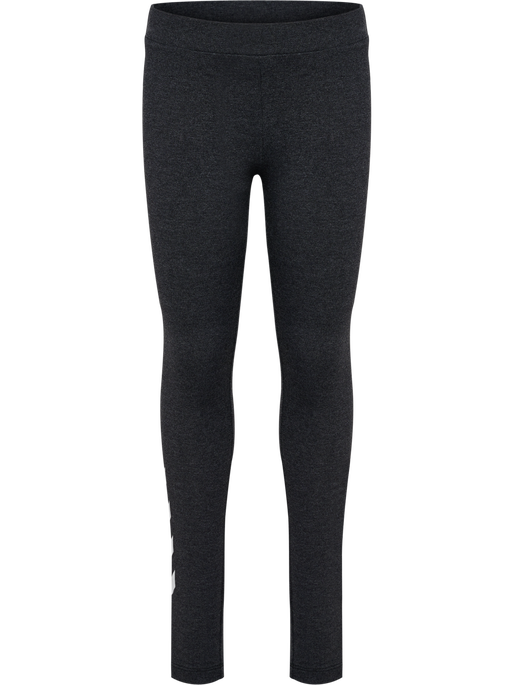 hmlJR LOGO TIGHTS, BLACK MELANGE hmlJR LOGO TIGHTS, BLACK MELANGE, packshot