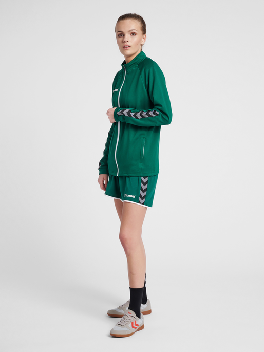 hmlAUTHENTIC WOMEN POLY ZIP JACKET, EVERGREEN, model