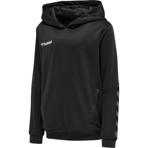 hmlAUTHENTIC KIDS POLY HOODIE, BLACK/WHITE, packshot