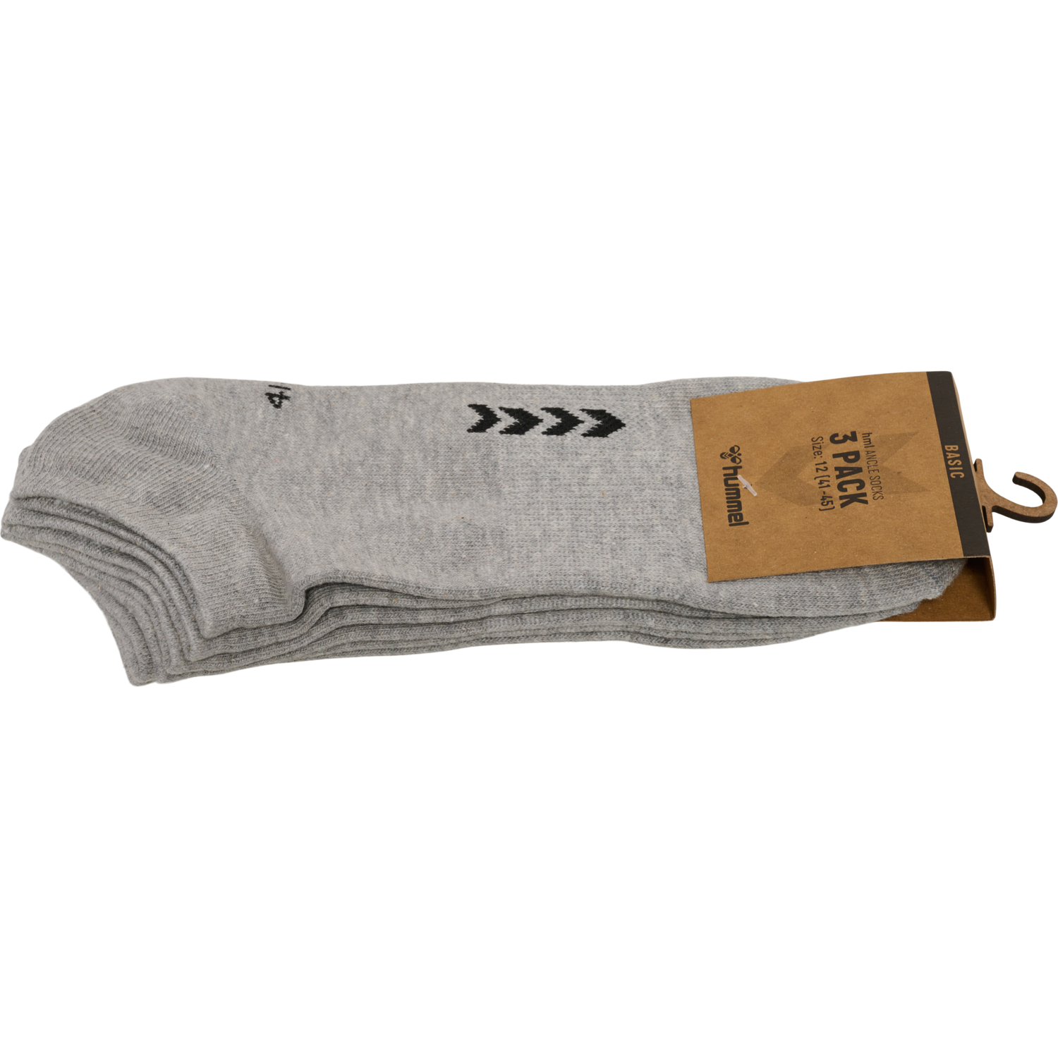 hmlANCLE 3-PACK SOCKS, GREY MELANGE, packshot