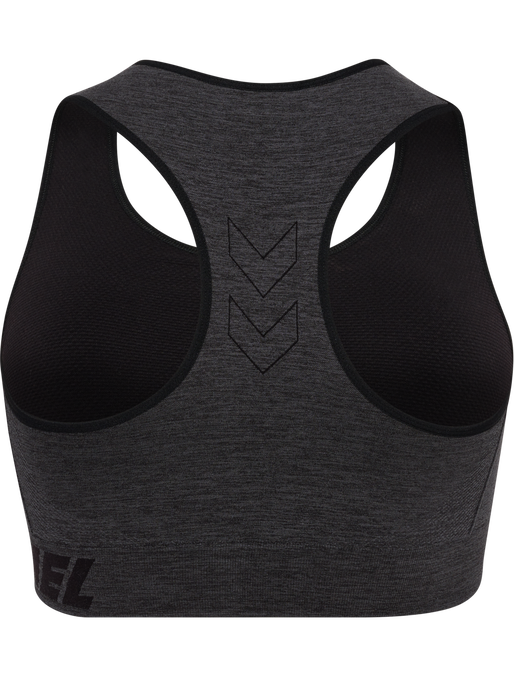 hmlTE CURVE SEAMLESS SPORTS BRA, BLACK MELANGE, packshot