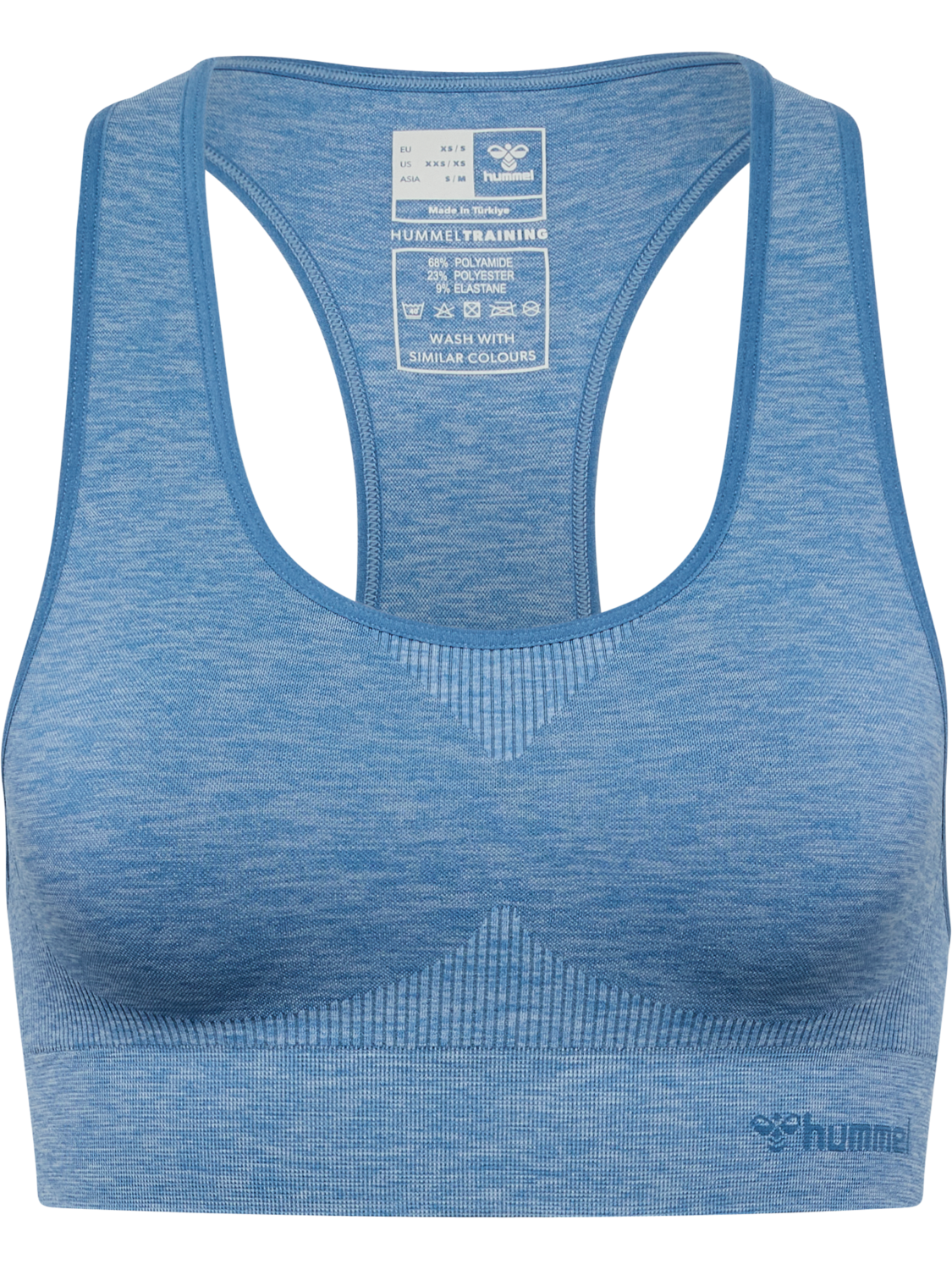 hmlCANA SEAMLESS SPORTS TOP, CORONET BLUE MELANGE, packshot