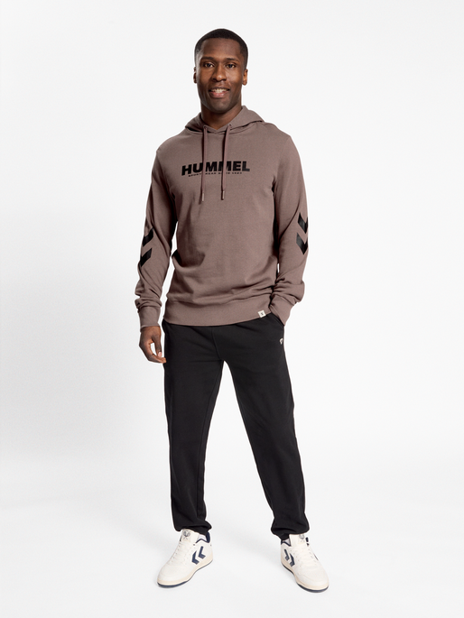 hmlLEGACY LOGO HOODIE, IRON, model