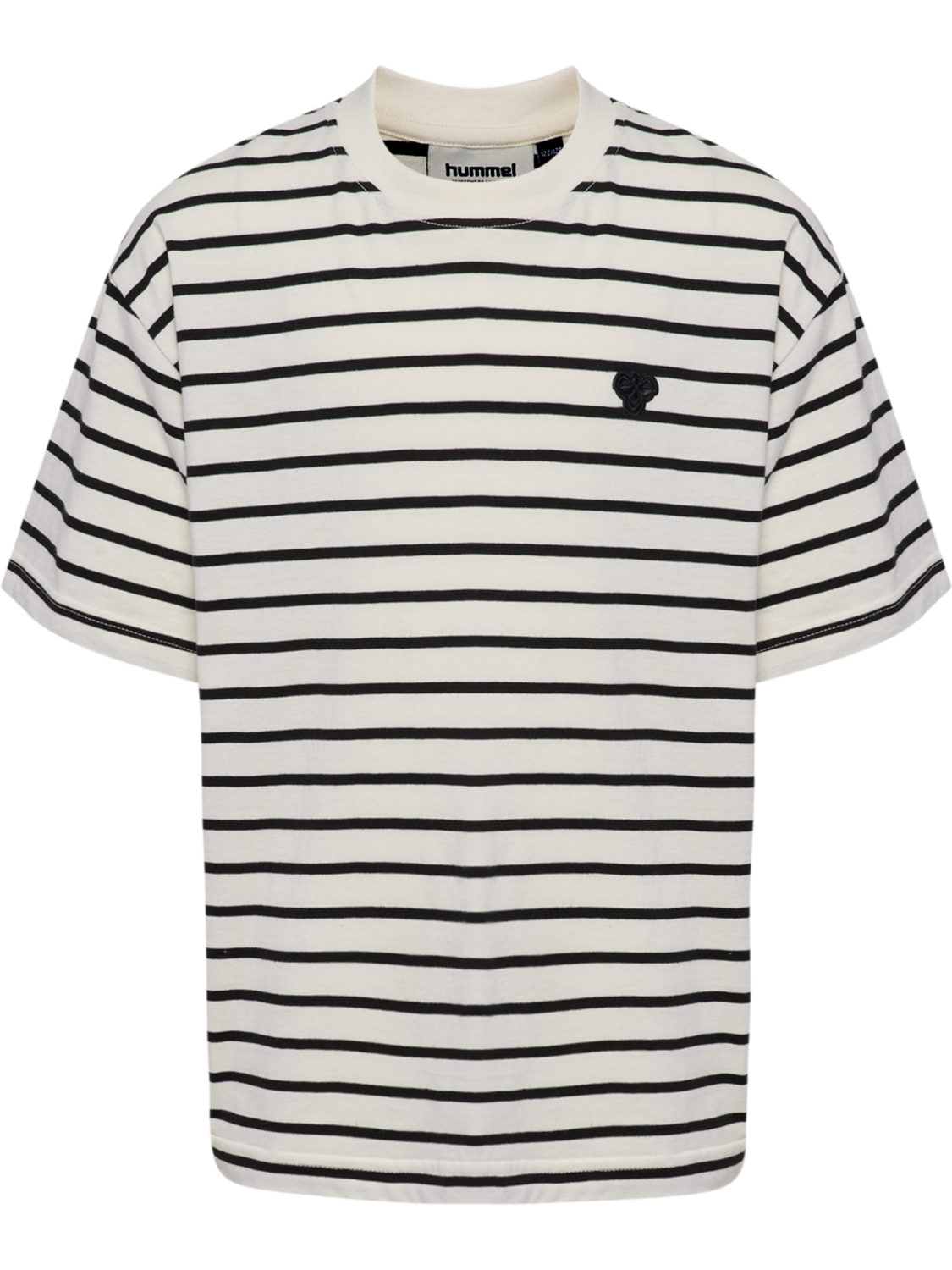 hmlJR LOOSE STRIPED T-SHIRT S/S BEE, TOFU, packshot