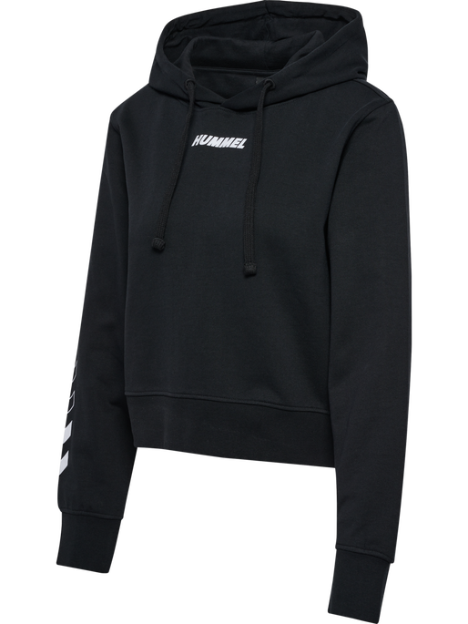 hmlELEMENTAL SHORT HOODIE WOMAN, BLACK hmlELEMENTAL SHORT HOODIE WOMAN, BLACK, packshot