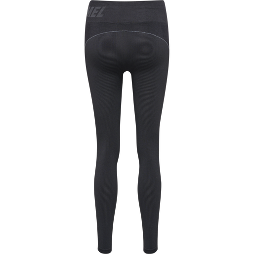 hmlTE CHRISTEL SEAMLESS MW TIGHTS, BLACK/ASPHALT MELANGE, packshot