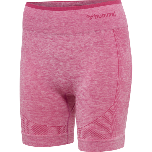 hmlMT UNA SEAMLESS MID WAIST SHORTS, AZALEA PINK MELANGE, packshot