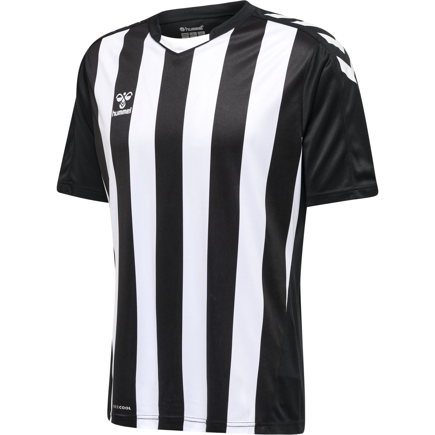 hmlCORE XK STRIPED JERSEY S/S, BLACK/WHITE, packshot