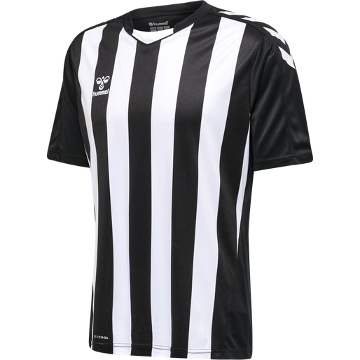 hmlCORE XK STRIPED JERSEY S/S, BLACK, packshot