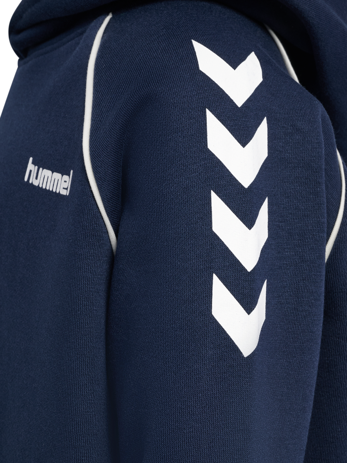 hmlJR LOOSE CHEVRON HOODIE, DRESS BLUES, packshot