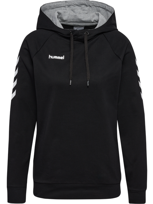 HMLGO COTTON HOODIE WOMAN, BLACK, packshot