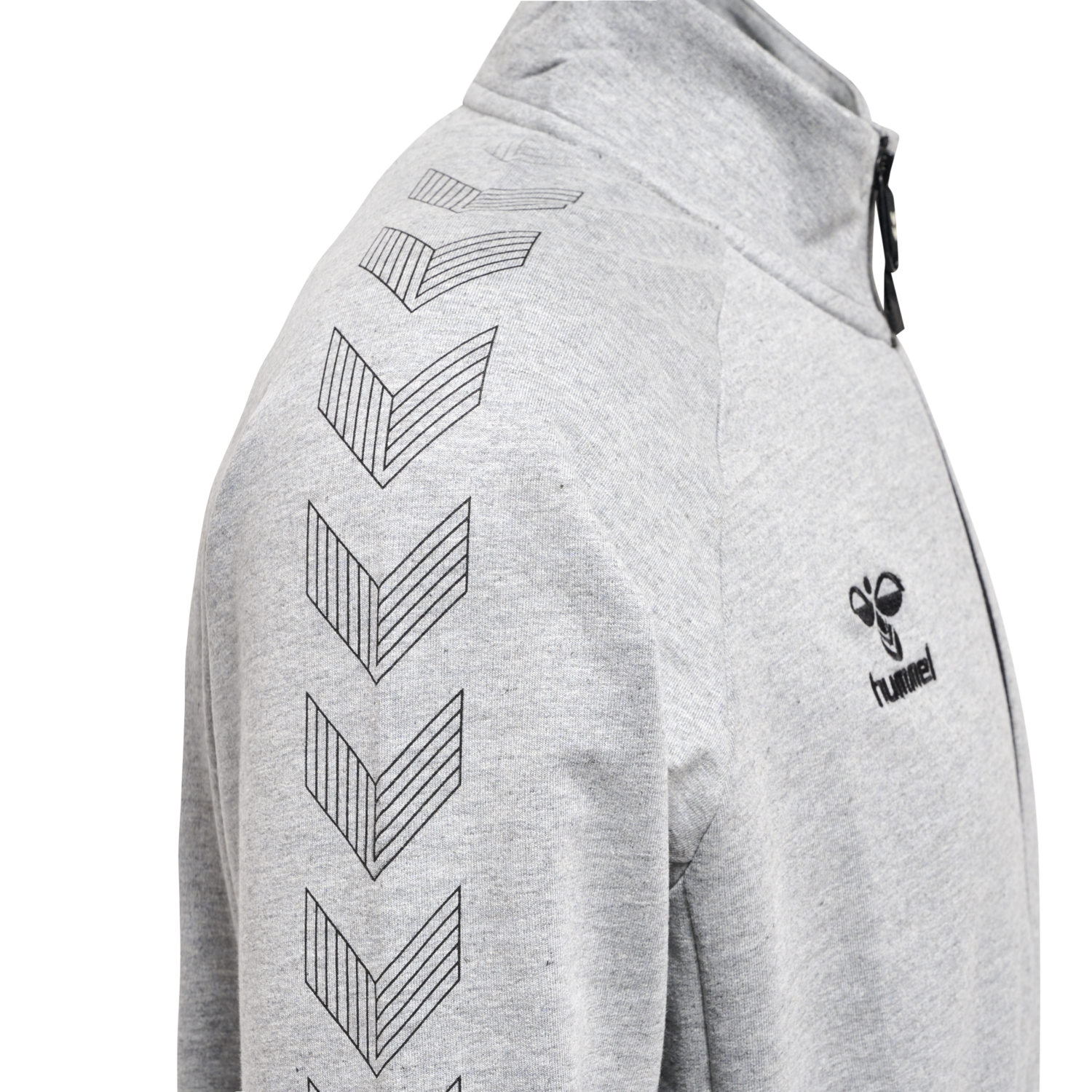 hmlMOVE GRID COTTON ZIP JACKET, GREY MELANGE, packshot
