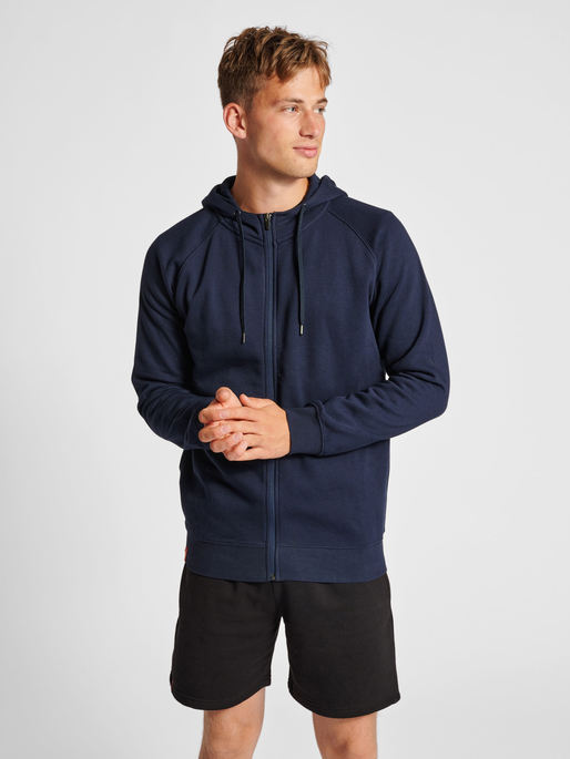 hmlRED CLASSIC ZIP HOODIE, MARINE, model