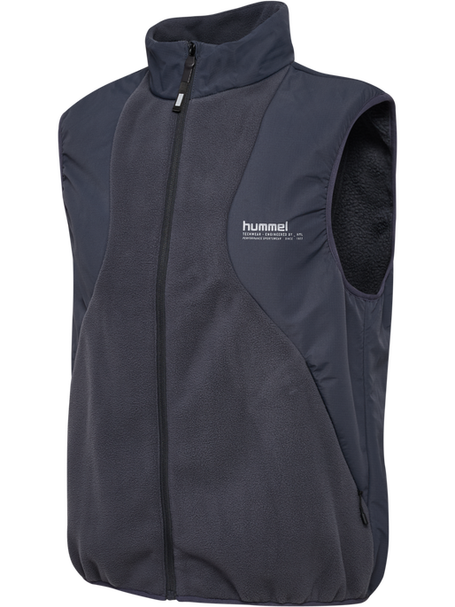 hmlHYBRID FLEECE VEST, EBONY, packshot