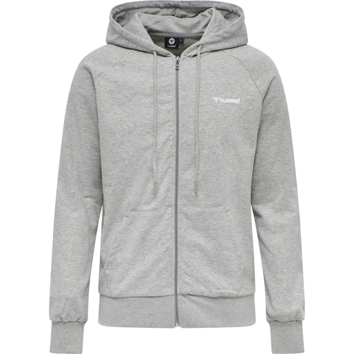hmlISAM ZIP HOODIE, GREY MELANGE, packshot