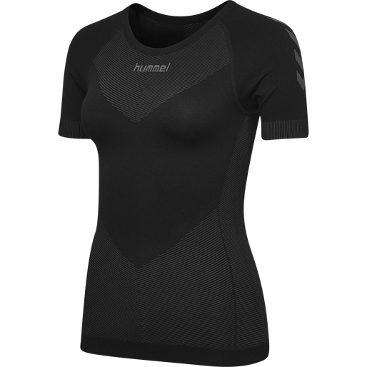 HUMMEL FIRST SEAMLESS JERSEY S/S W, BLACK, packshot