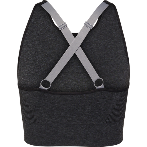 hmlMT HANA 2.0 SEAMLESS SPORTS TOP, BLACK MELANGE, packshot