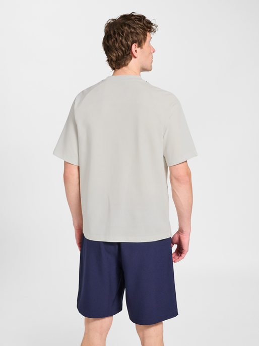 hmlROOT T-SHIRT S/S, BLANC DE BLANC/MARINE, model