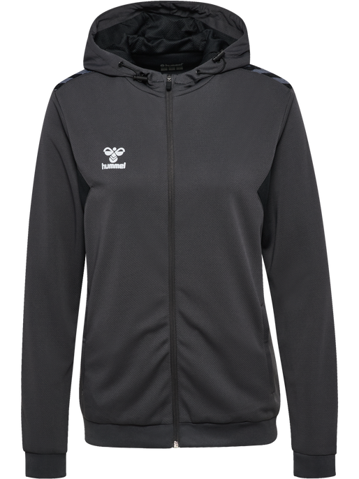 hmlAUTHENTIC PL ZIP HOODIE WOMAN, ASPHALT, packshot