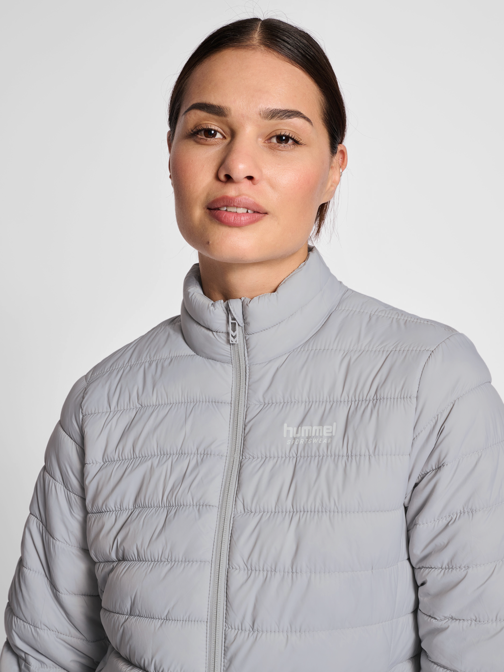 hmlBLOWN PUFF JACKET, HARBOR MIST, model