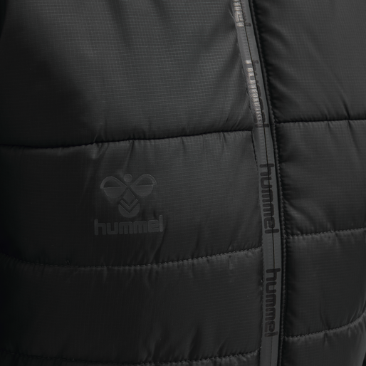 hmlNORTH QUILTED HOOD JACKET WOMAN, BLACK/ASPHALT, packshot