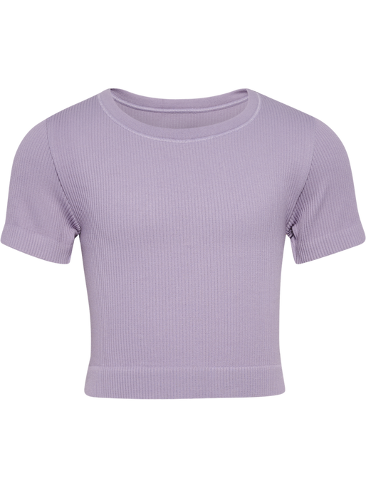 hmlJR SEAMLESS RIB T-SHIRT S/S, LAVENDER GRAY, packshot