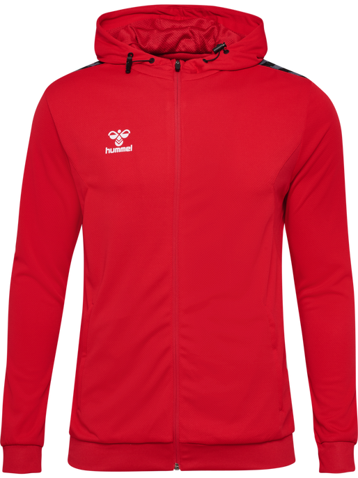 hmlAUTHENTIC PL ZIP HOODIE, TRUE RED, packshot
