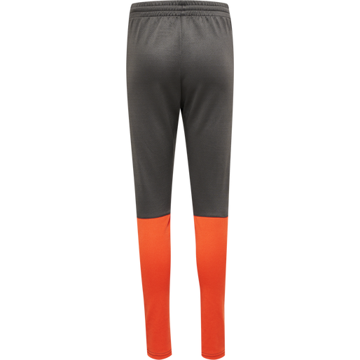 hmlONGRID POLY PANTS KIDS, FORGED IRON/NASTURIUM, packshot