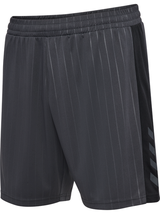 hmlPULSE STRIPE BLOCKED SHORTS, EBONY/BLACK, packshot