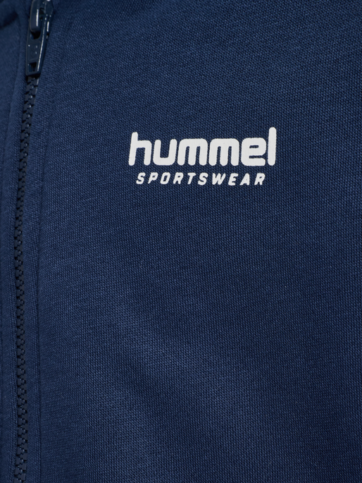 hmlJR LOOSE BLOCKED ZIP HOODIE, DRESS BLUES hmlJR LOOSE BLOCKED ZIP HOODIE, DRESS BLUES, packshot