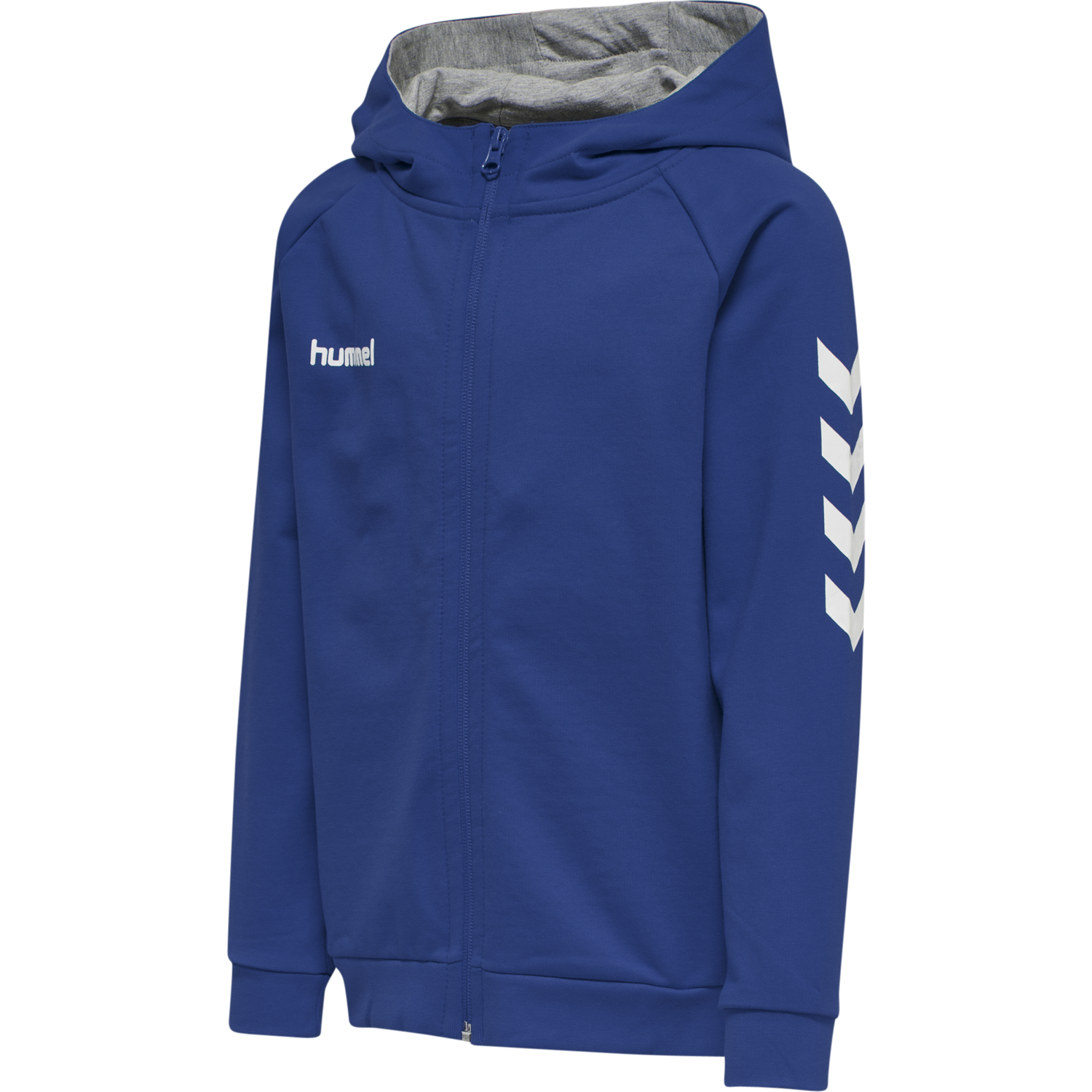 HMLGO KIDS COTTON ZIP HOODIE, TRUE BLUE, packshot