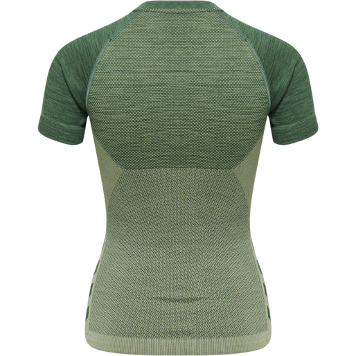hmlCLEA SEAMLESS TIGHT T-SHIRT, LAUREL WREATH/LILY PAD MELANGE, packshot