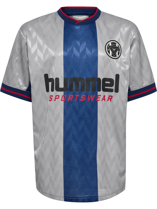 hmlJR LOOSE FB JERSEY S/S, SILVER SCONCE hmlJR LOOSE FB JERSEY S/S, SILVER SCONCE, packshot