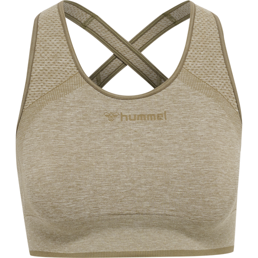 hmlMT UNA SEAMLESS SPORTS TOP, VETIVER MELANGE, packshot