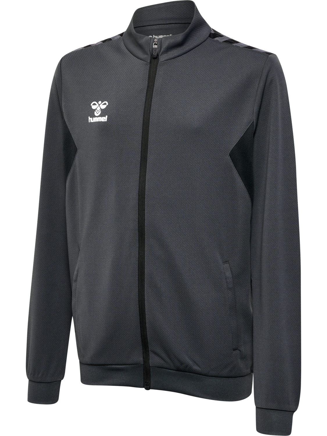 hmlAUTHENTIC PL ZIP JACKET KIDS, ASPHALT, packshot