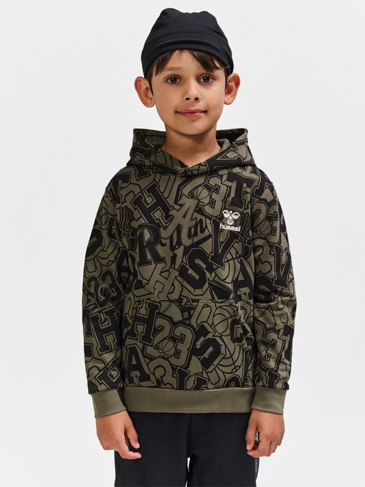 hmlMOLT HOODIE, DUSTY OLIVE, model