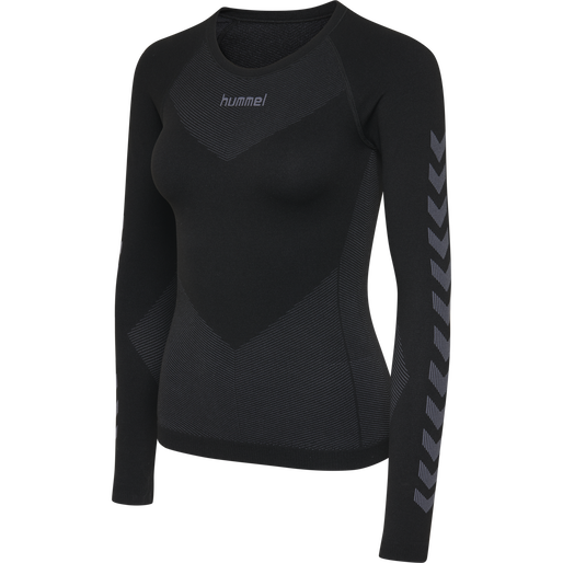 HUMMEL FIRST SEAMLESS JERSEY L/S W, BLACK HUMMEL FIRST SEAMLESS JERSEY L/S W, BLACK, packshot