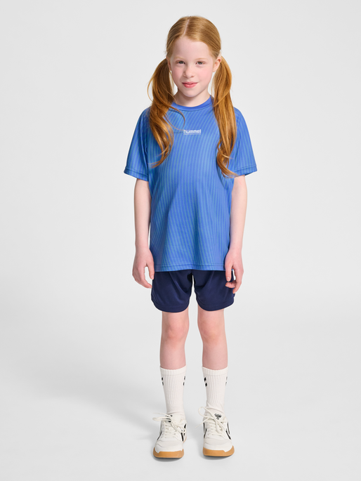 hmlJR GOAL AOP T-SHIRT S/S, LICHEN BLUE, model