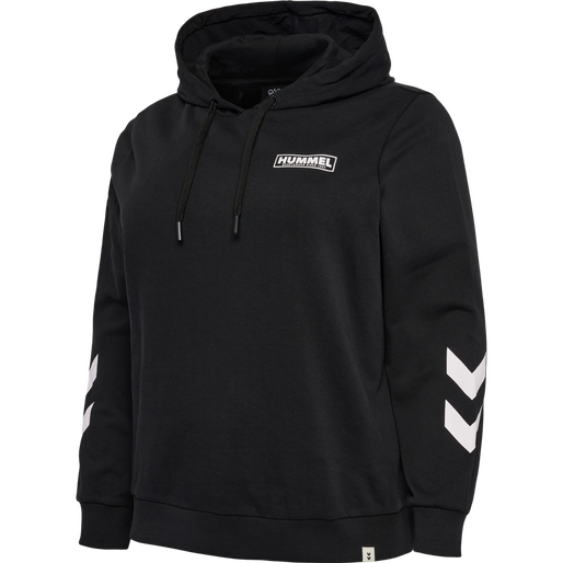 hmlLEGACY WO REGULAR HOODIE PLUS, BLACK hmlLEGACY WO REGULAR HOODIE PLUS, BLACK, packshot