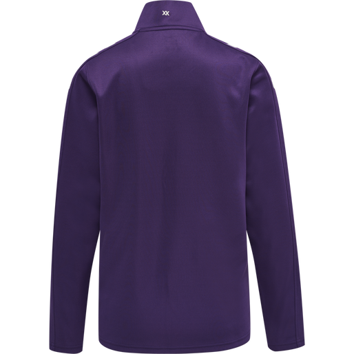 hmlCORE XK POLY ZIP SWEAT WOMAN, ACAI/WHITE, packshot