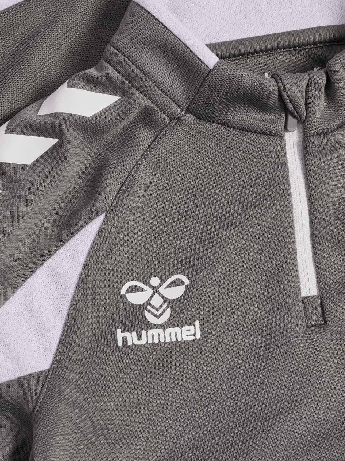 hmlCORE 2.0 HALF ZIP KIDS, STEEL GRAY/WHITE, packshot