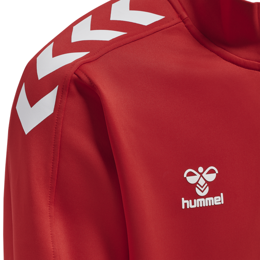 hmlCORE XK HALF ZIP POLY SWEAT, TRUE RED, packshot