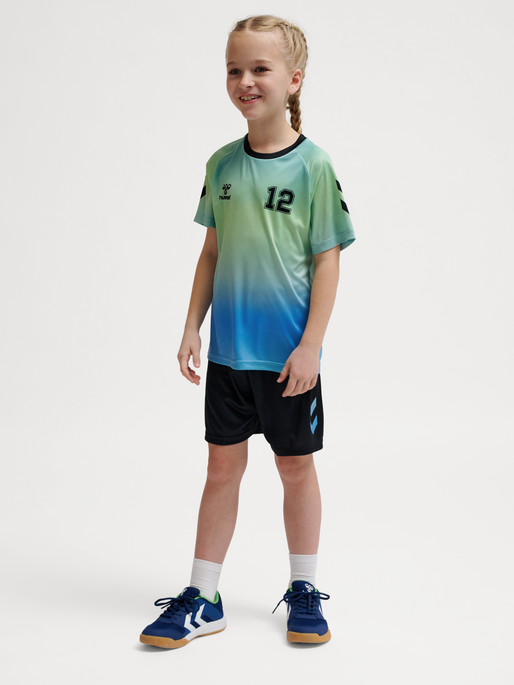 hmlSHIMMER T-SHIRT S/S, LICHEN BLUE, model