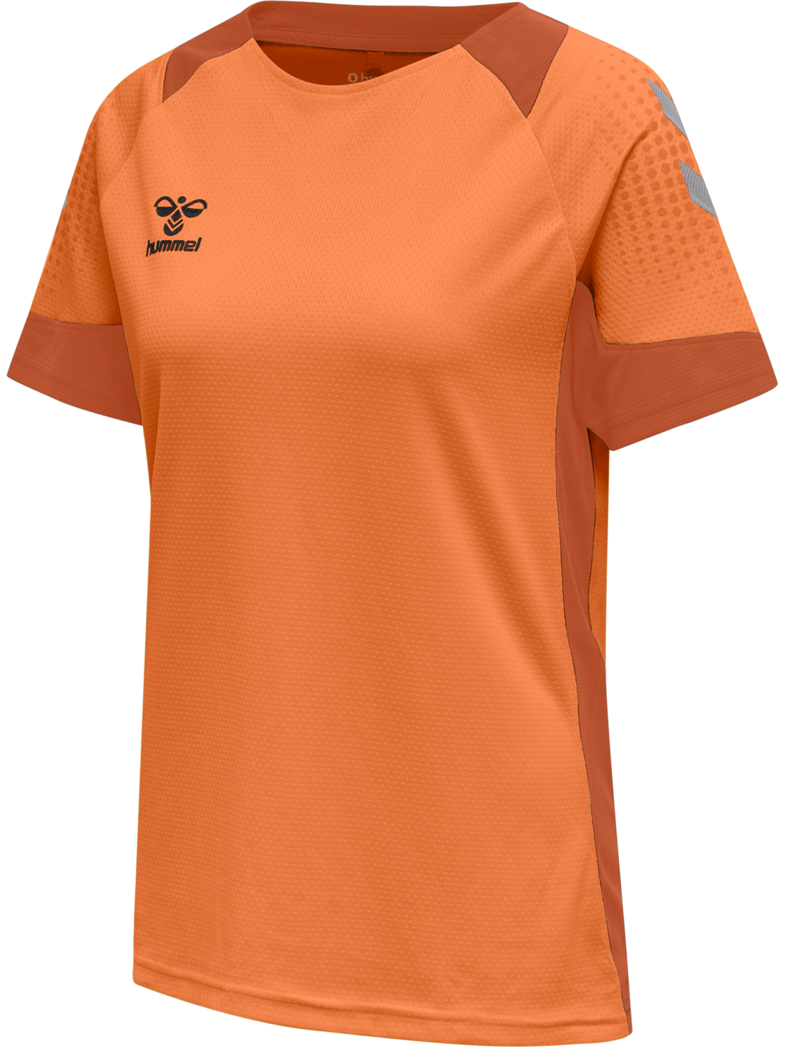 hmlLEAD WOMENS S/S POLY JERSEY, ORANGE TIGER, packshot