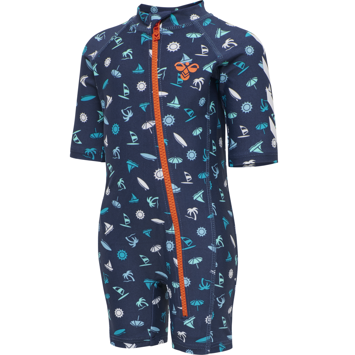 hmlBEACH SWIMSUIT, DARK DENIM, packshot